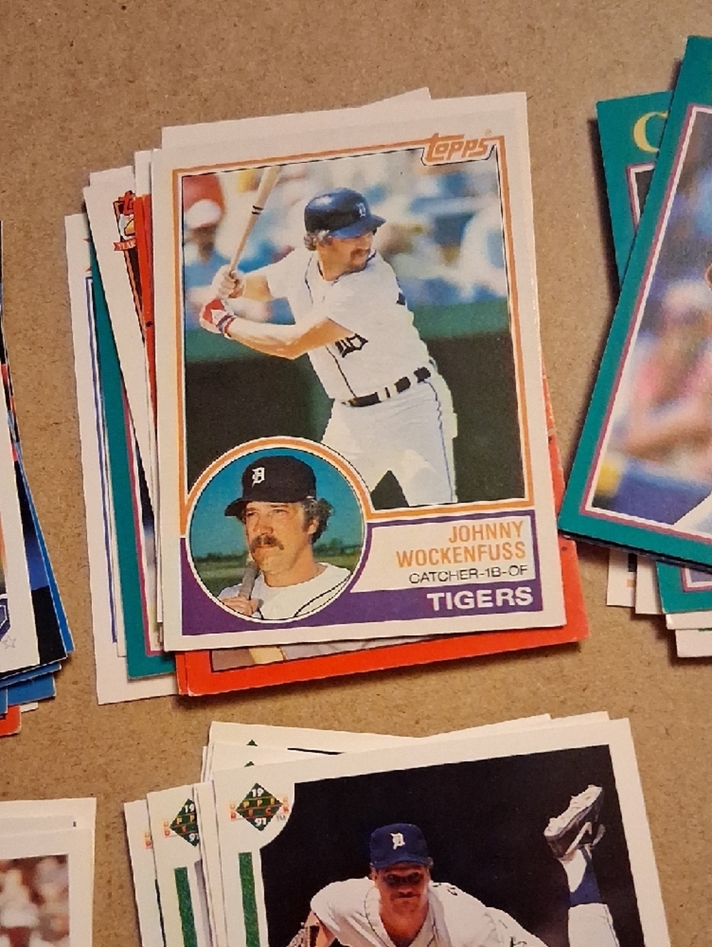 Vintage Baseball Card Lot - Detroit Tigers Cards Team - White/Blue/Black
